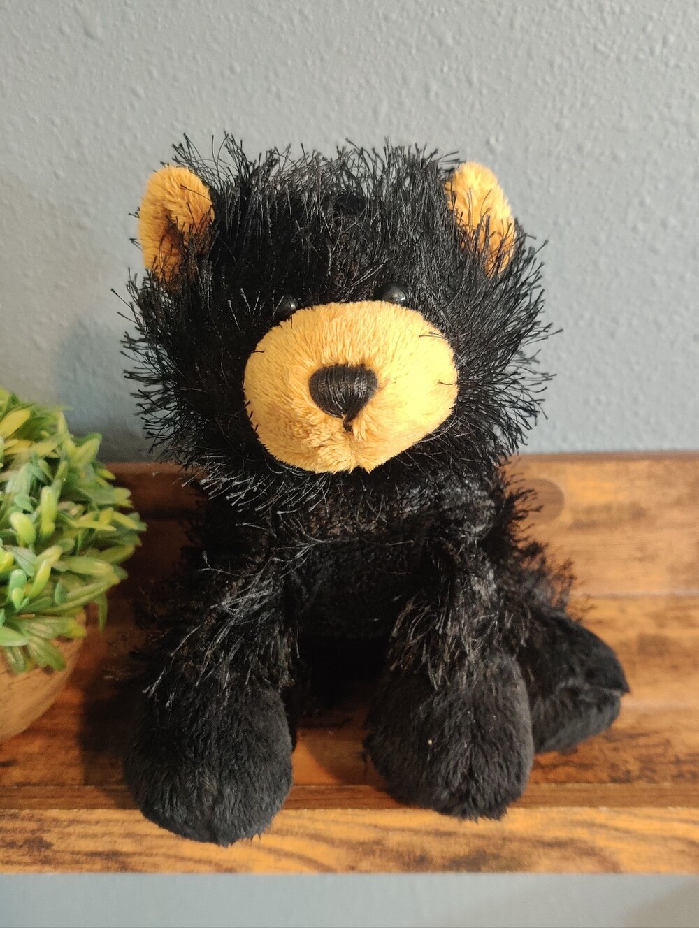 GANZ Black and Yellow Plush Bear Stuffed Animal